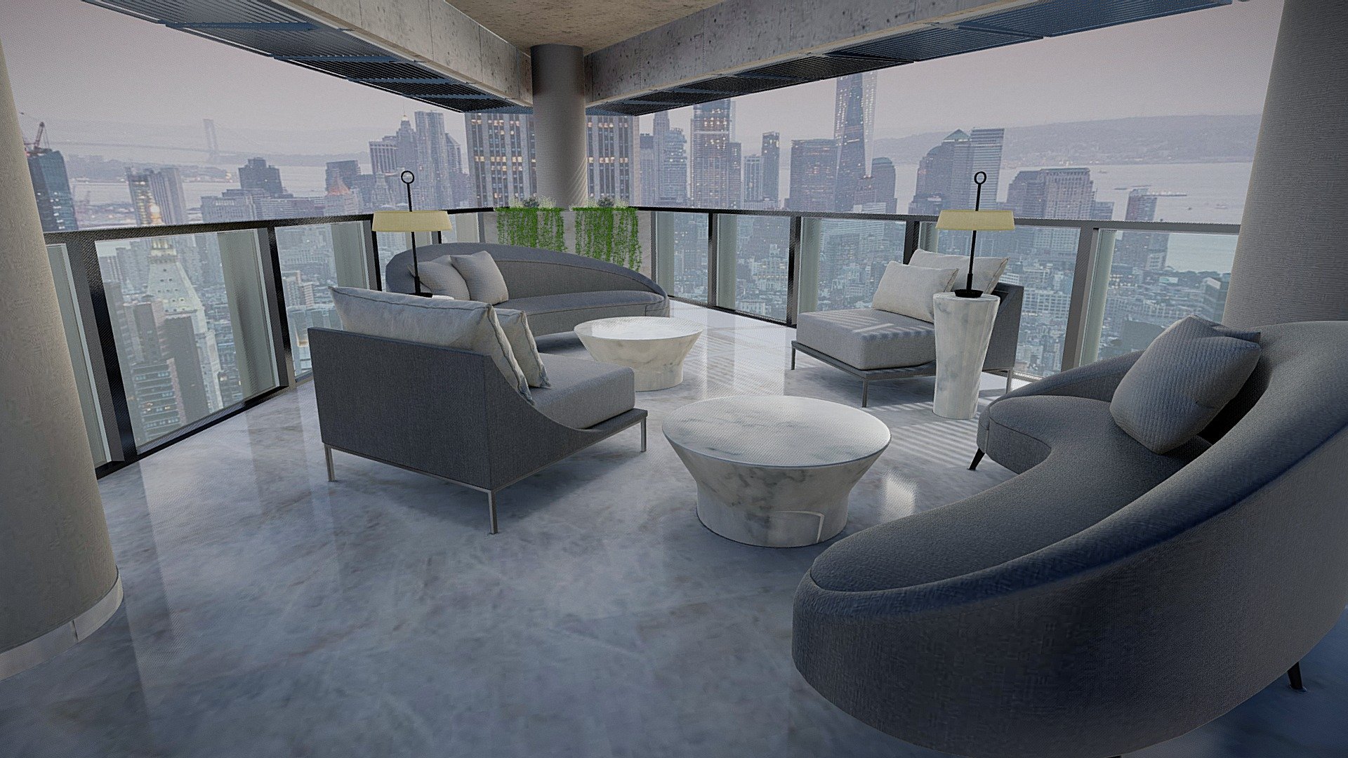 Balcony | Luxury architecture visualization 3d model