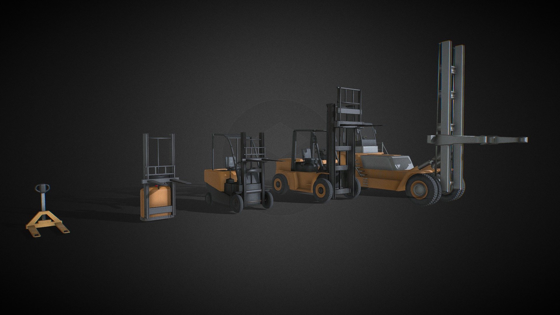 Forklift Pack with textures and Rig 3d model