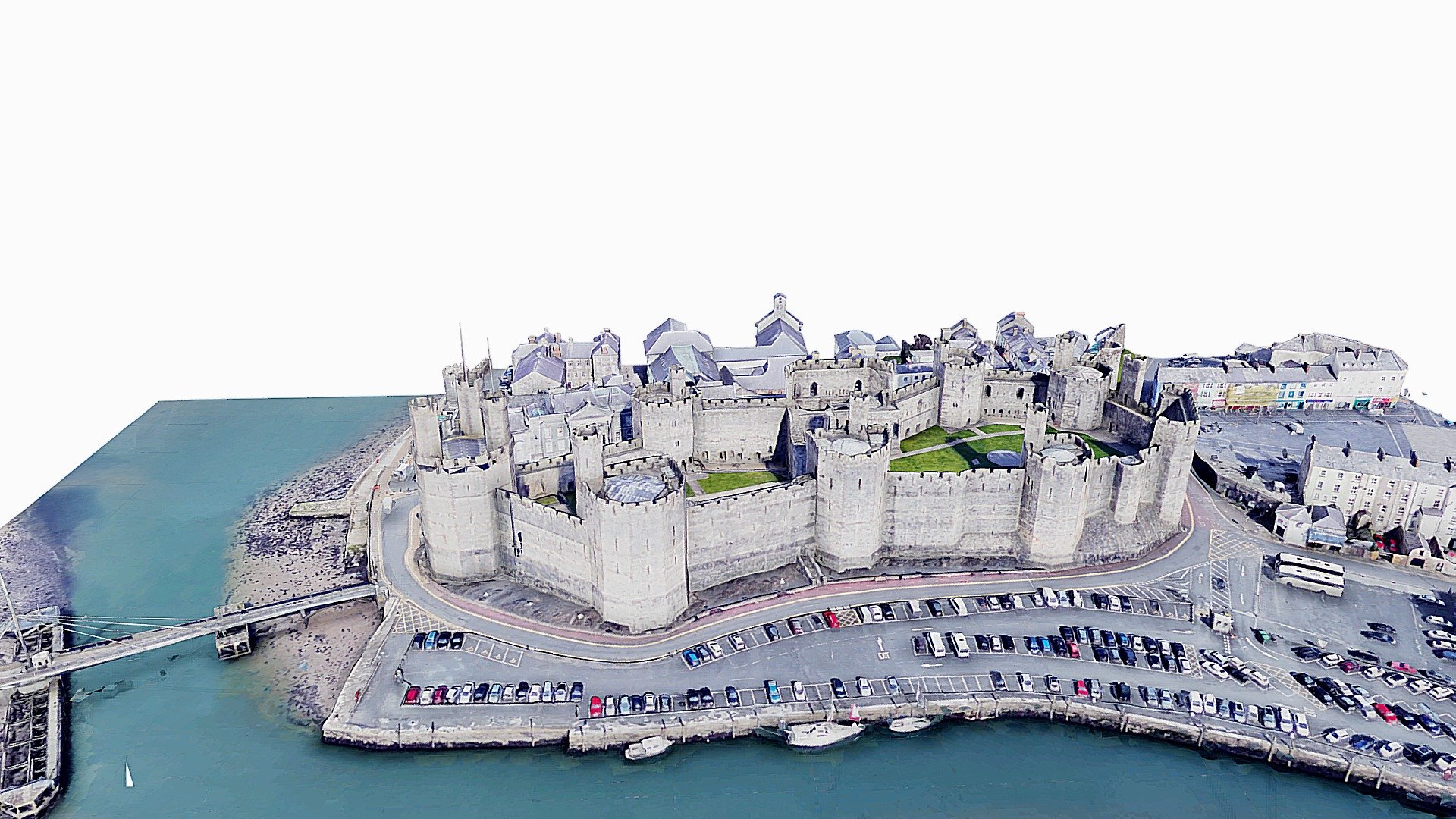 Caernarfon Castle,wales,medieval,scan,map 3d model