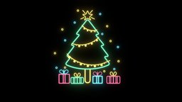 Neon christmas tree