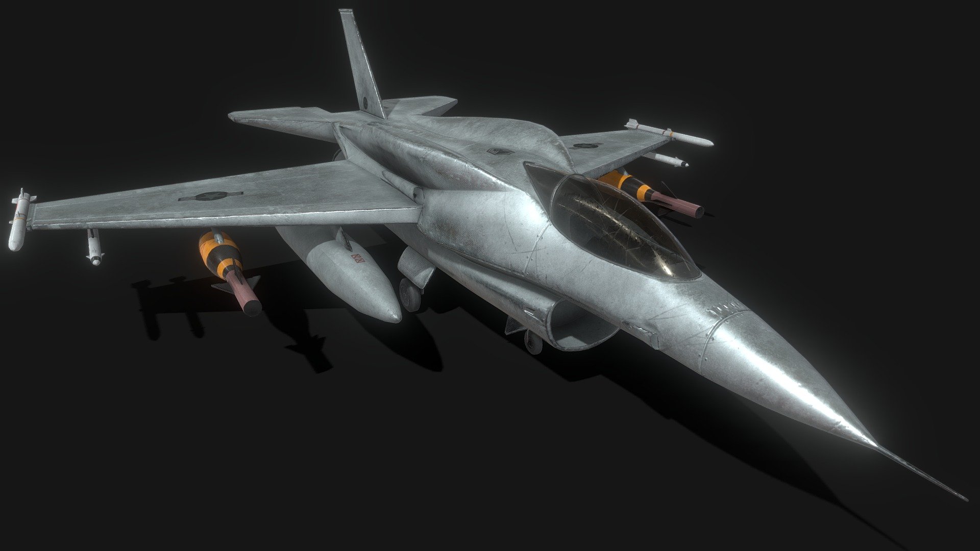 PBR Fighter Jet V2(S) (Animated) 3d model