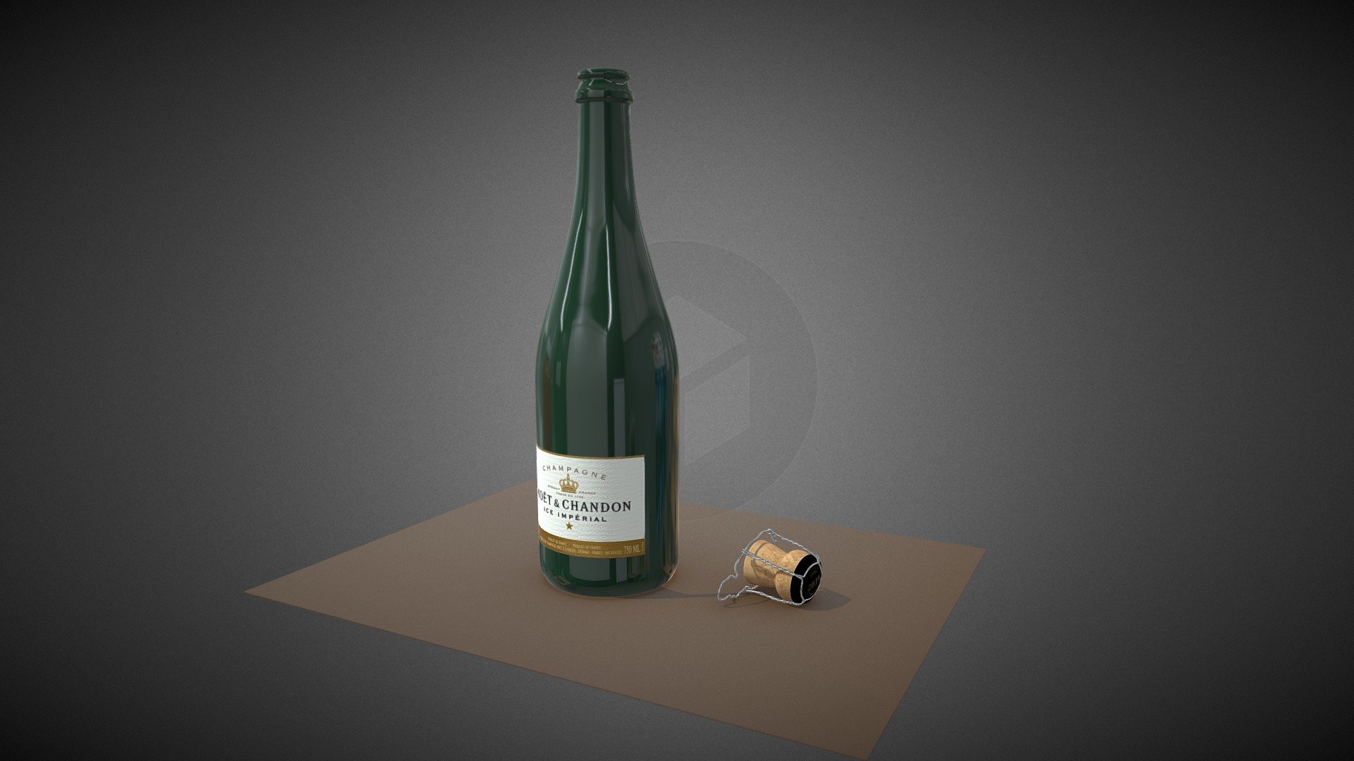 Champagne Bottle 3d model