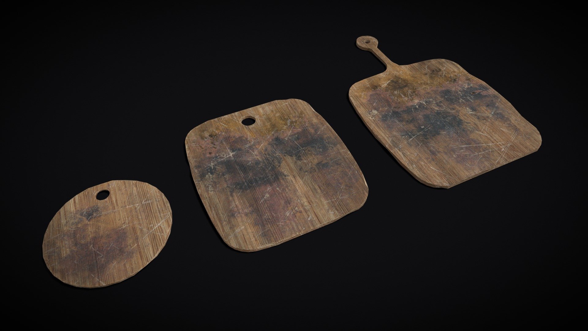 Medieval Cooking Boards Set 3d model