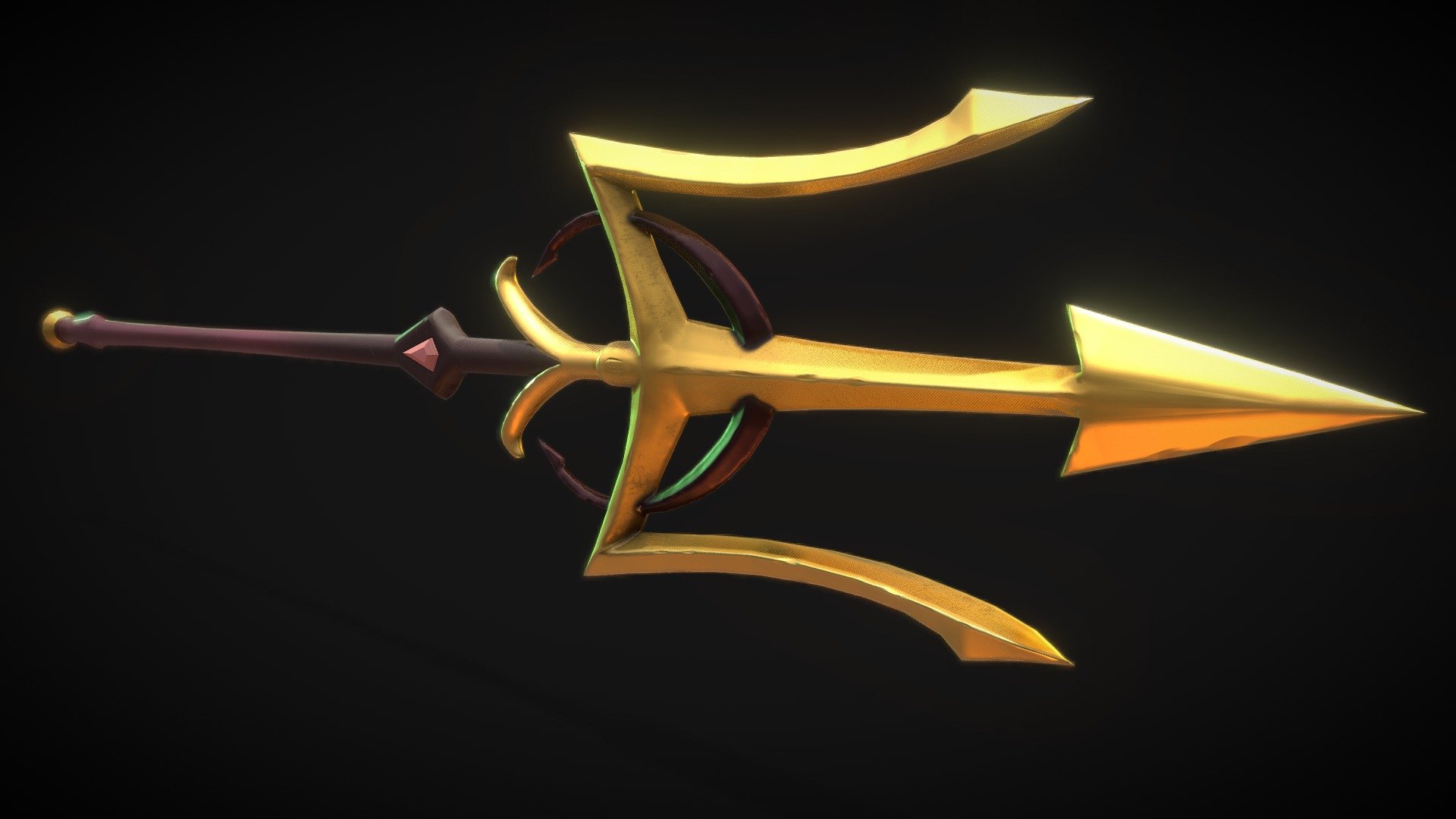 Stylized trident 3d model