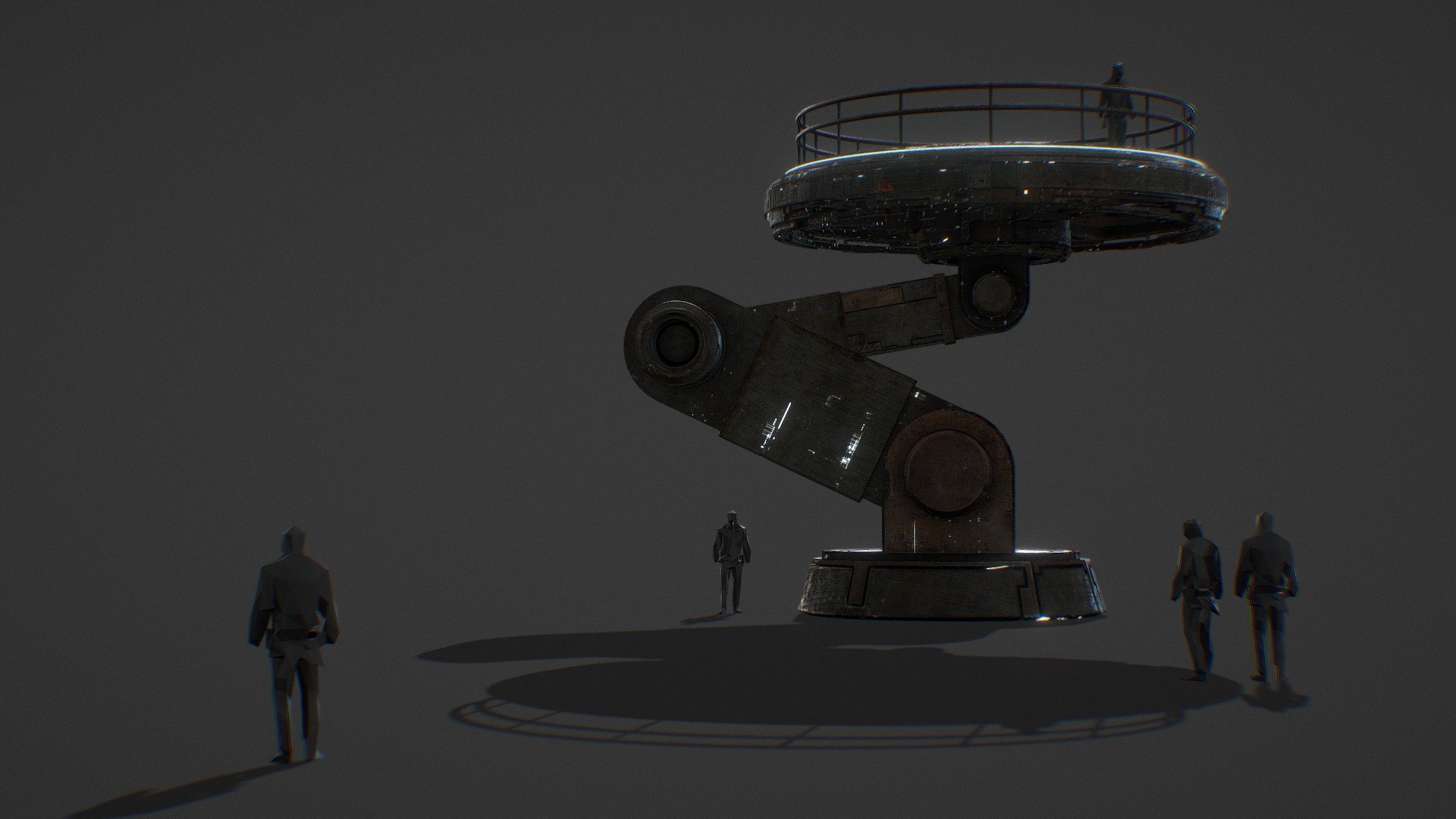 Rigged Sci-Fi Lift 3d model