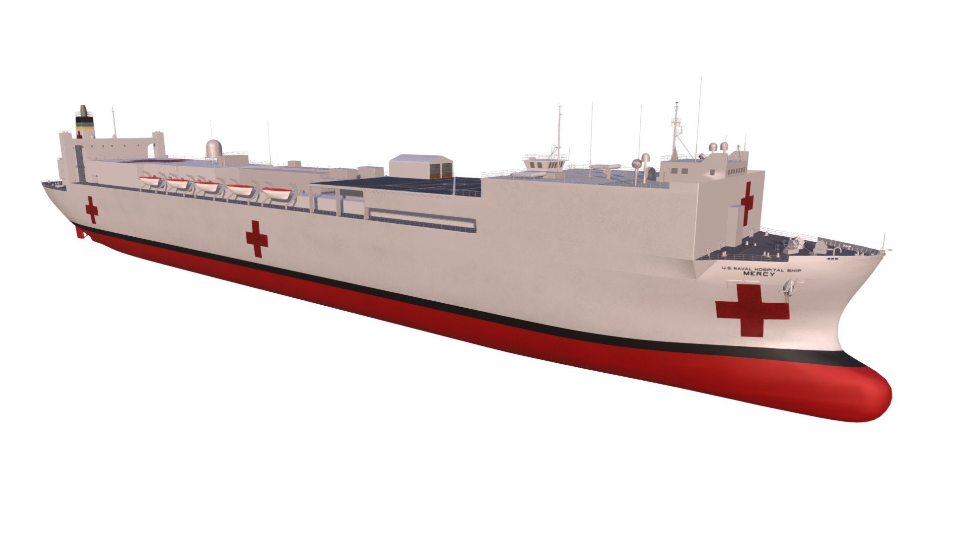 USNS Mercy Hospital Ship 3d model