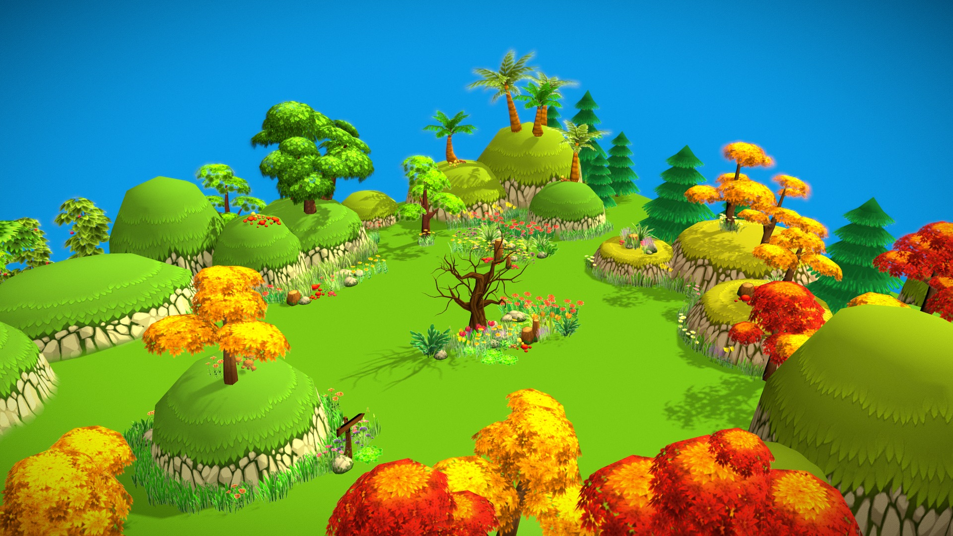 Cartoon Forest 3d model