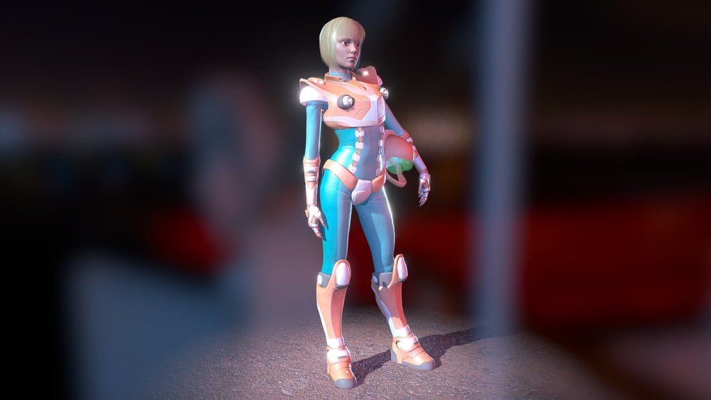 Lia, the space cop girl 2 3d model