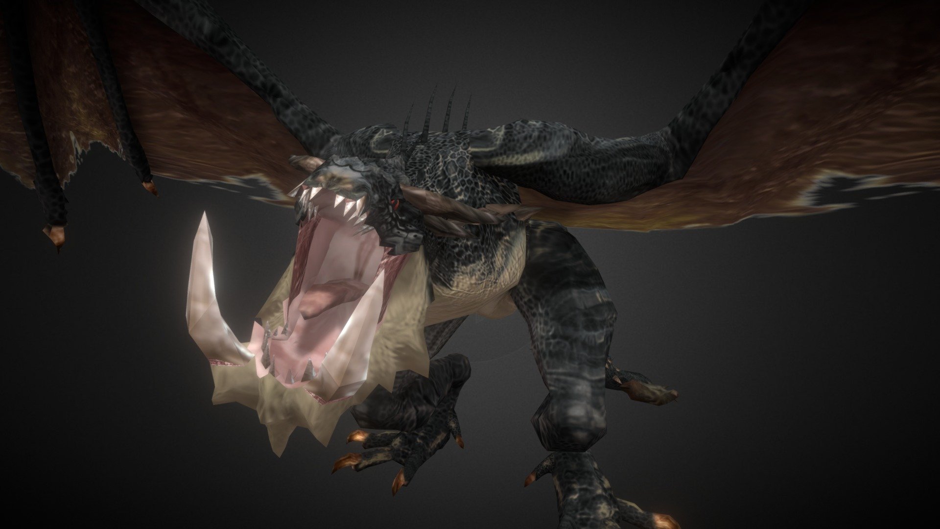 Wyvern Pequeño Oscuro 3d model