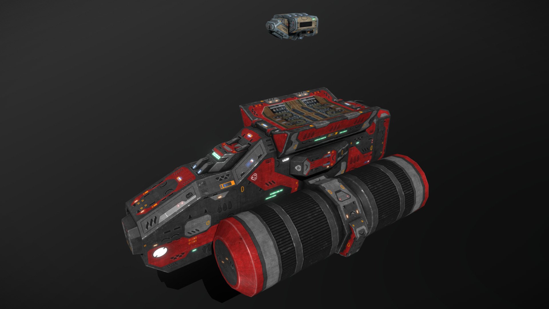 Scifi Mining Vessel C500M 3d model