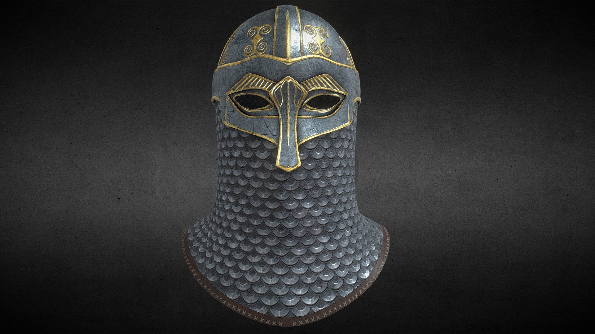 Saxon Viking Helmet Fantasy 3d model