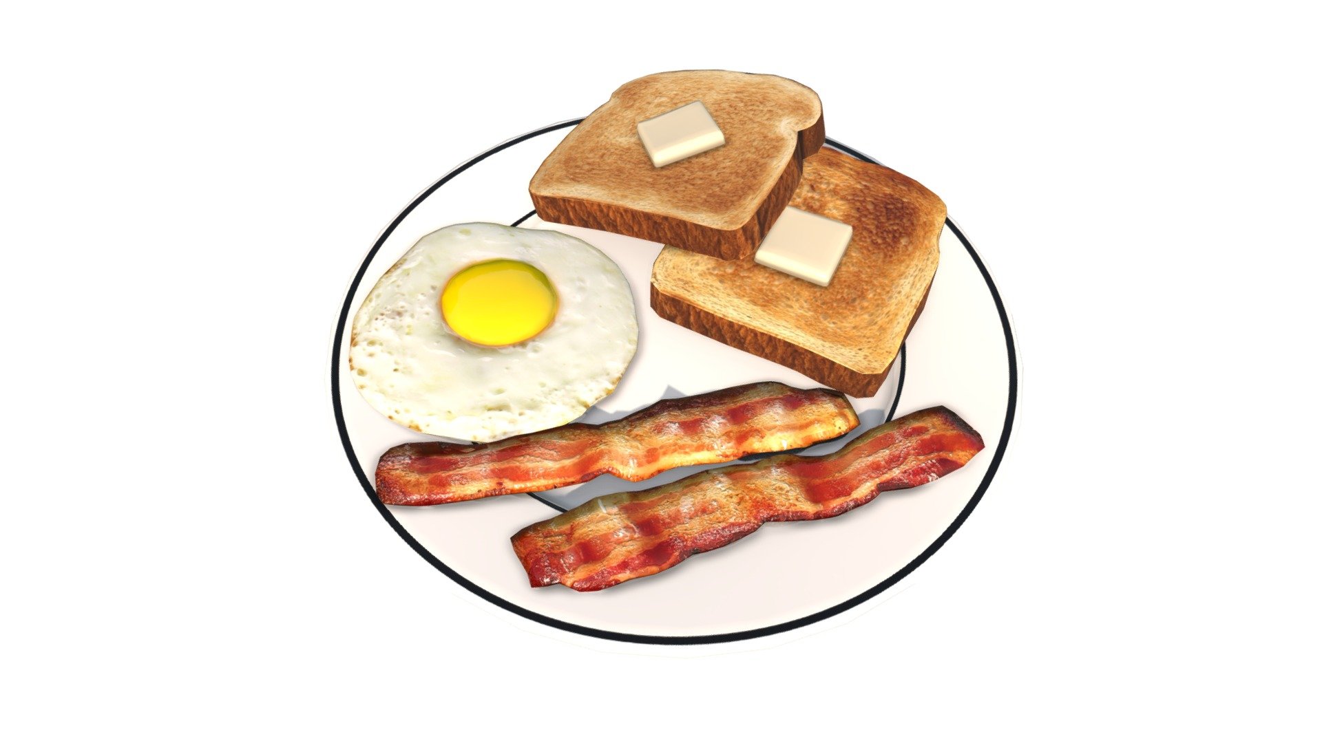 Plate Of Breakfast 3d model