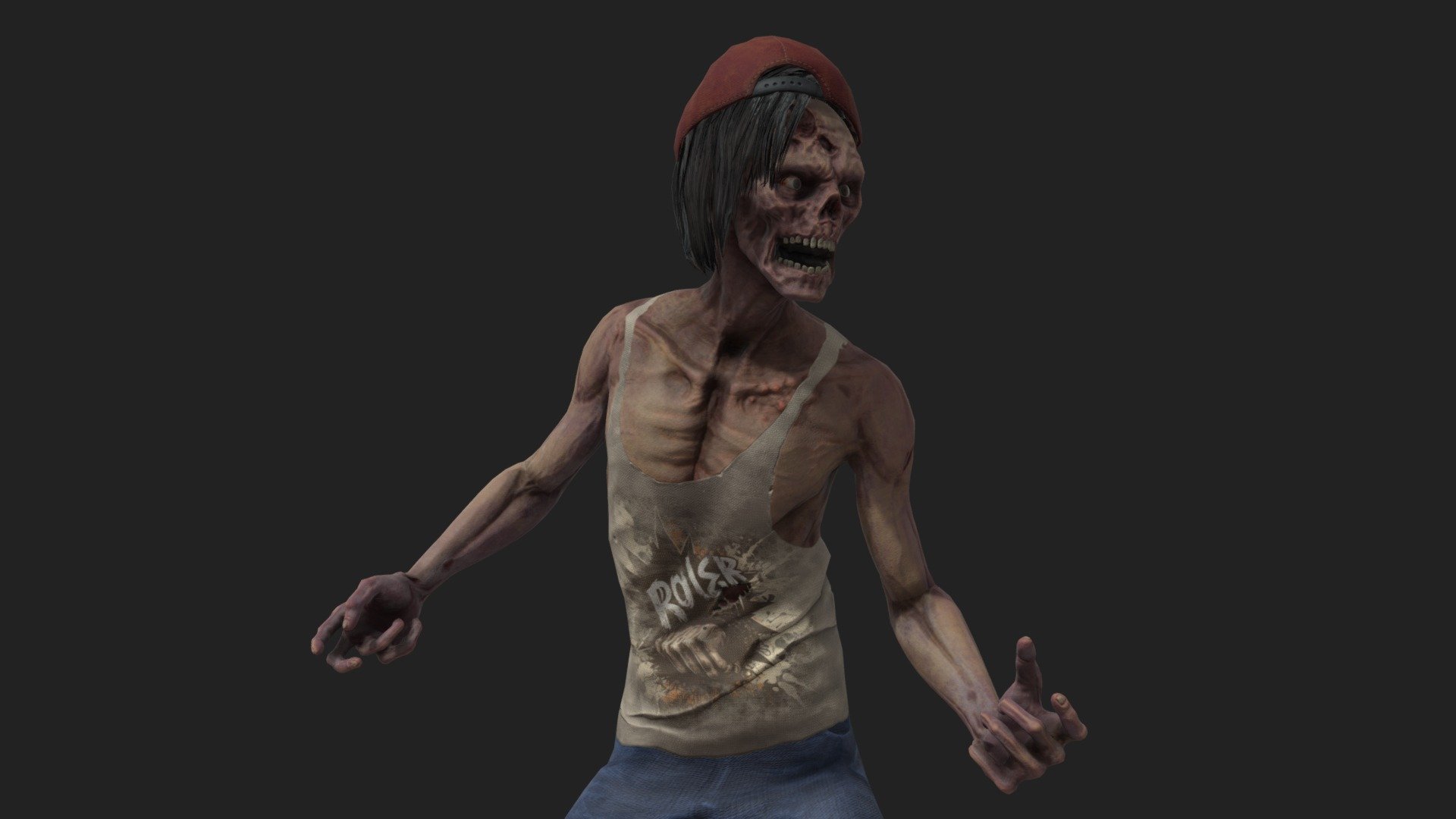 Zombie teen 3d model