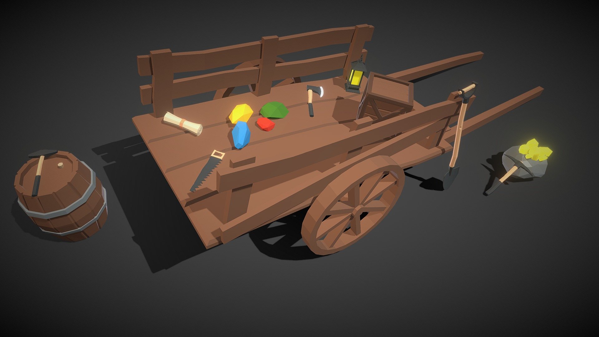 Free Low Poly Mining Assets 3d model