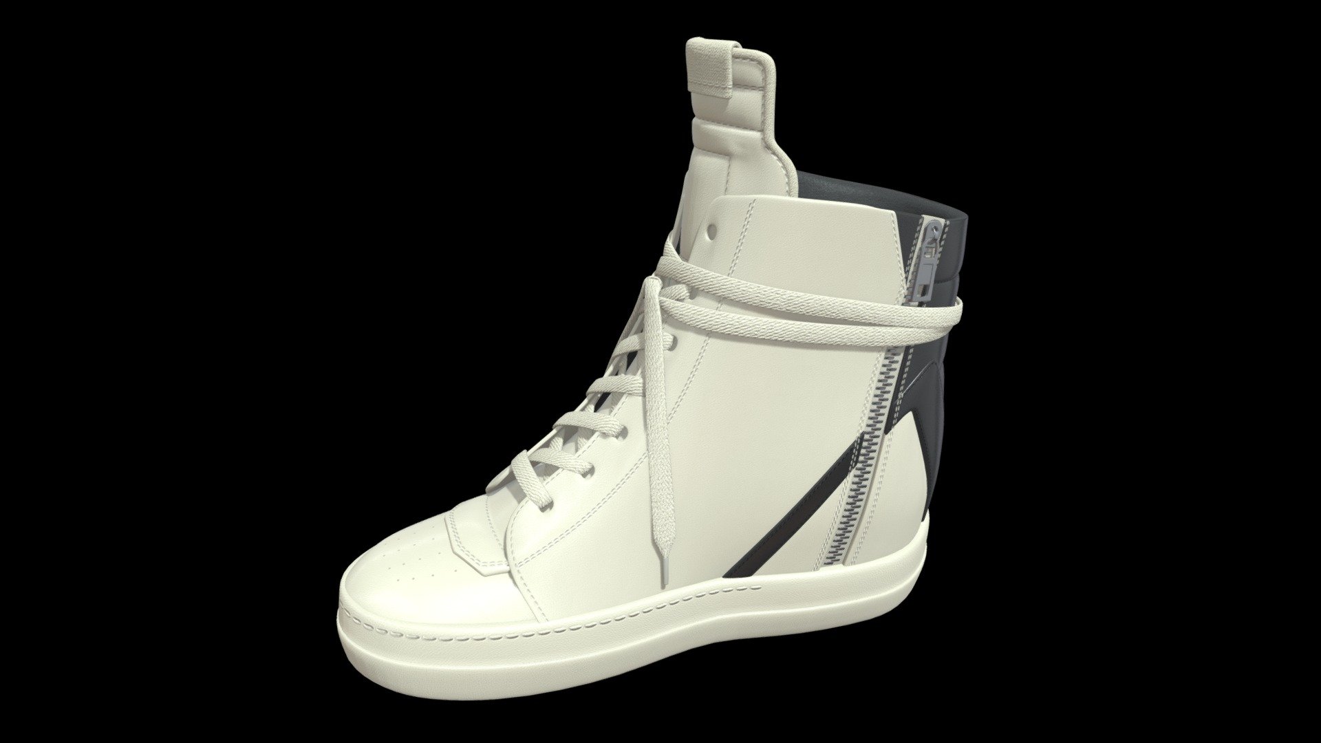 Sneakers Rick Owens Geobasket Converse White 3d model