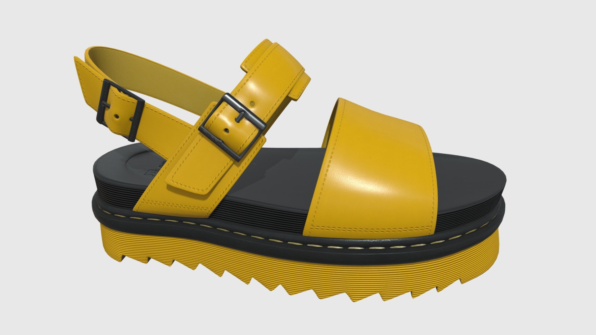 Sandals  Dr  Martens Black Yellow 3d model