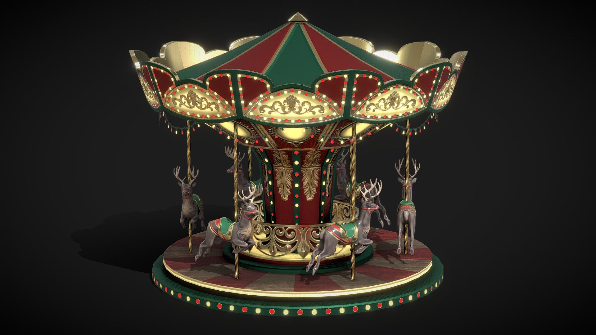 Christmas Carousel 3d model