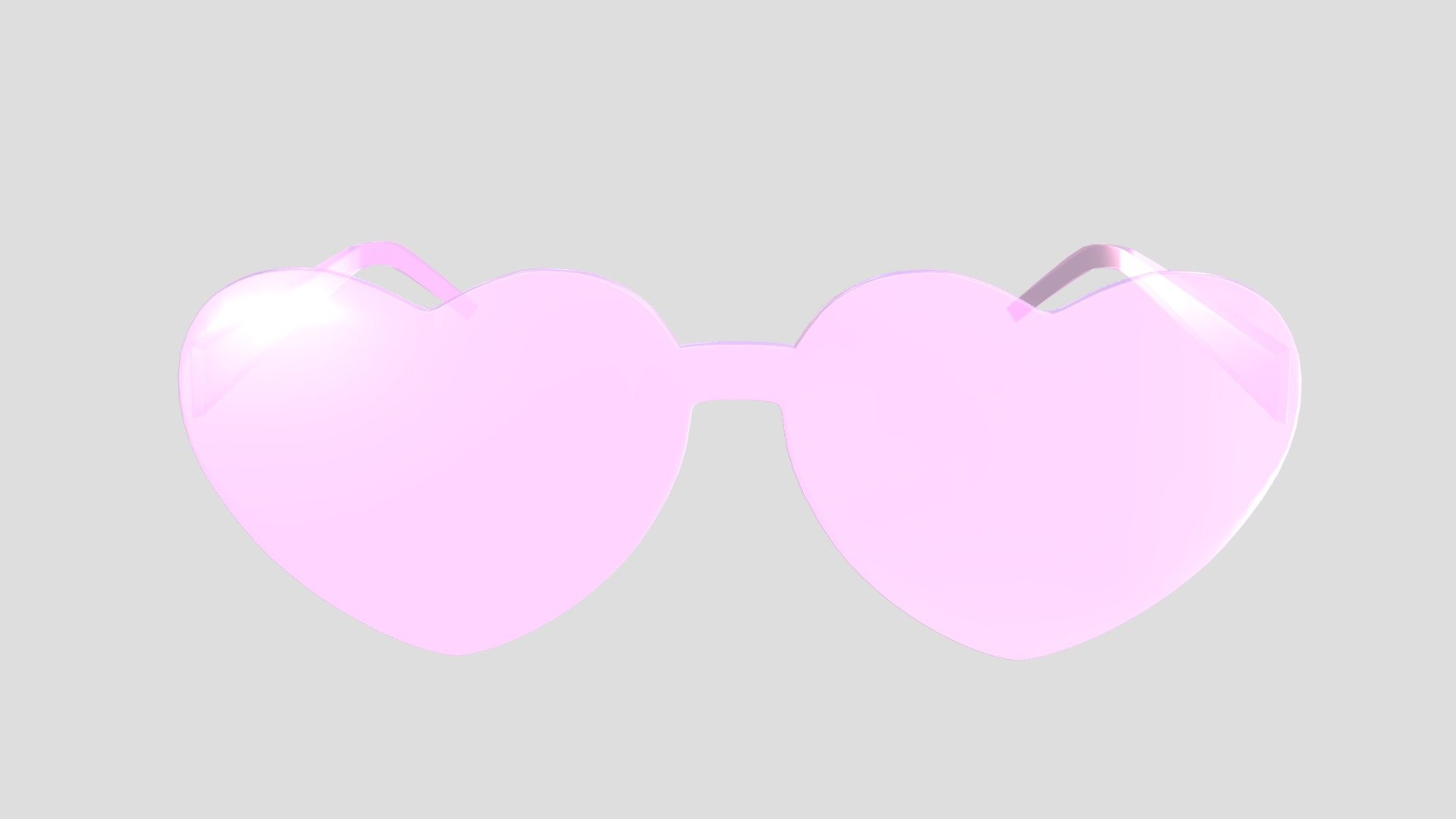 Pink Heart Glasses 3d model