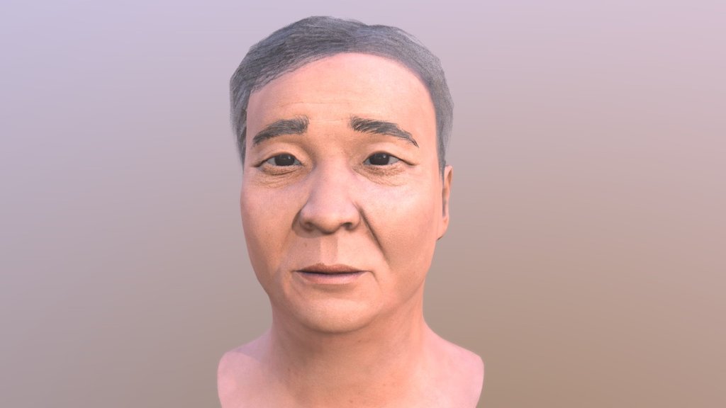 Asian Man Head 4 3d model