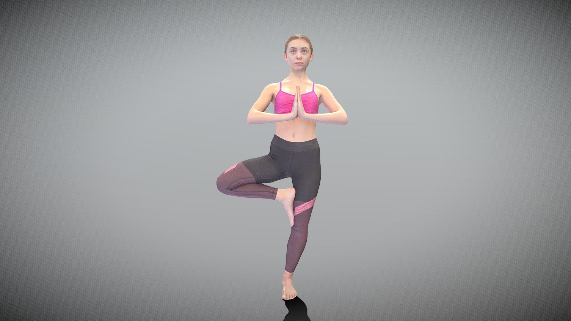 Beautiful woman doing yoga 424 3d model