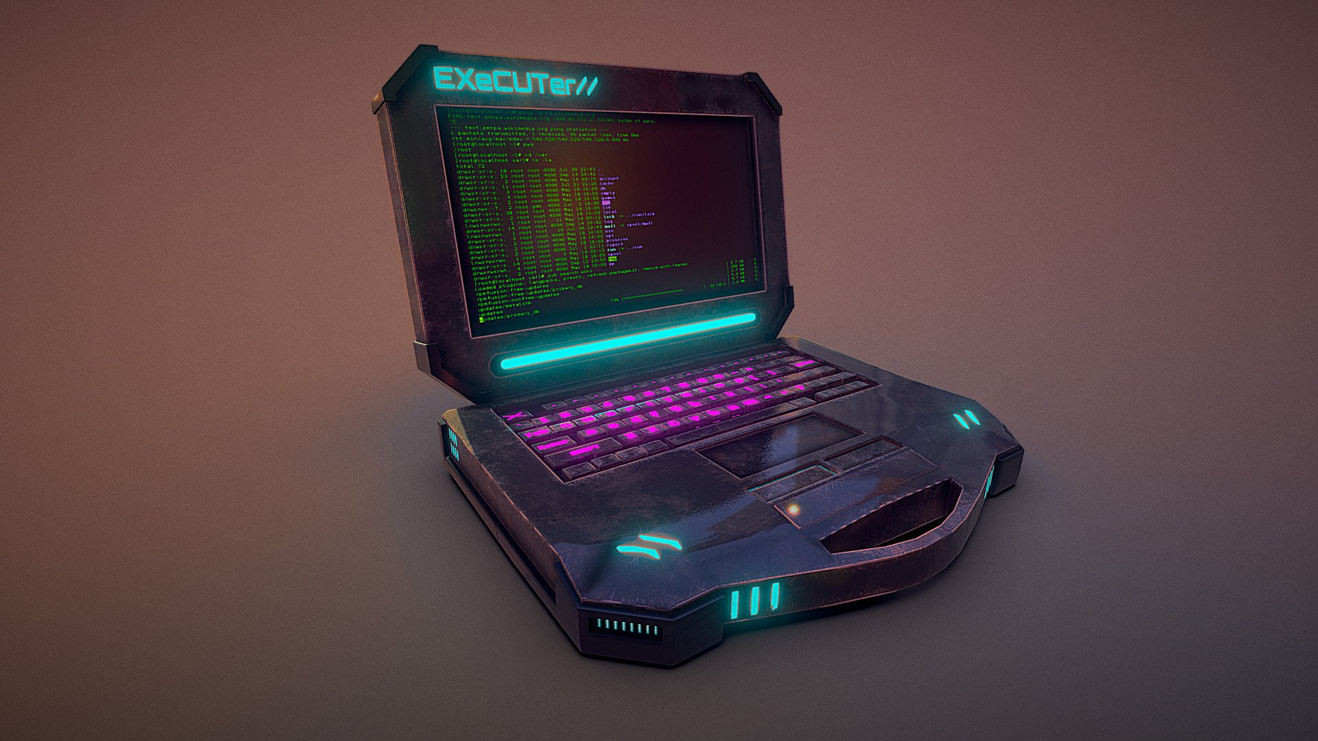 Cyberpunk Laptop (PBR GAME READY) 3d model