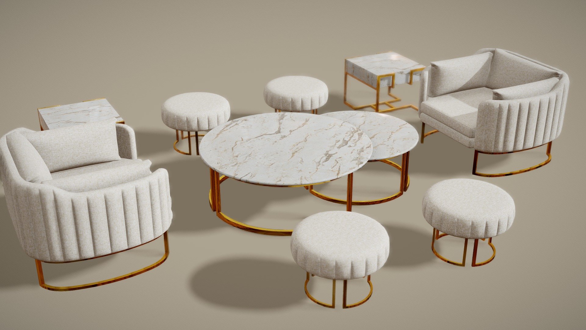 Sofa set 03 3d model