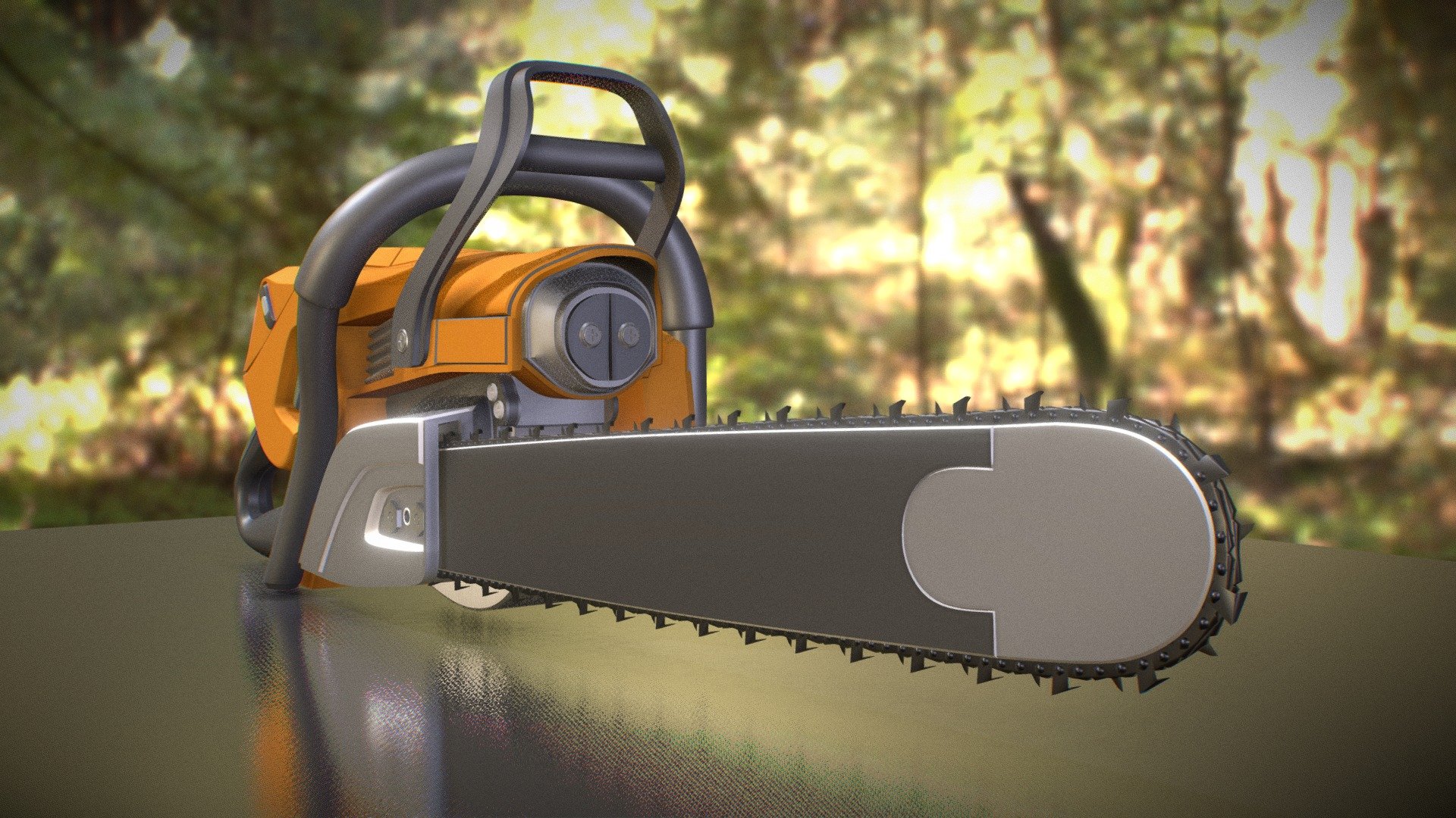 Chainsaw High-Poly with Animation 3d model