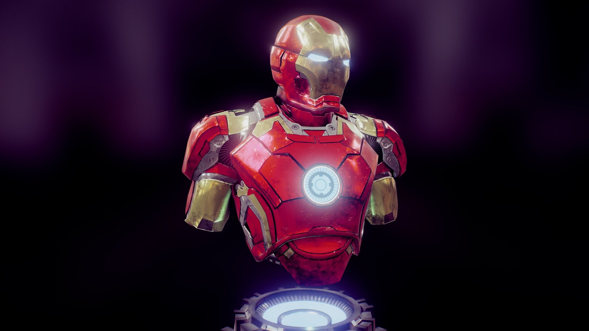 IRON MAN MARK XLIII_Battle damaged bust 3d model