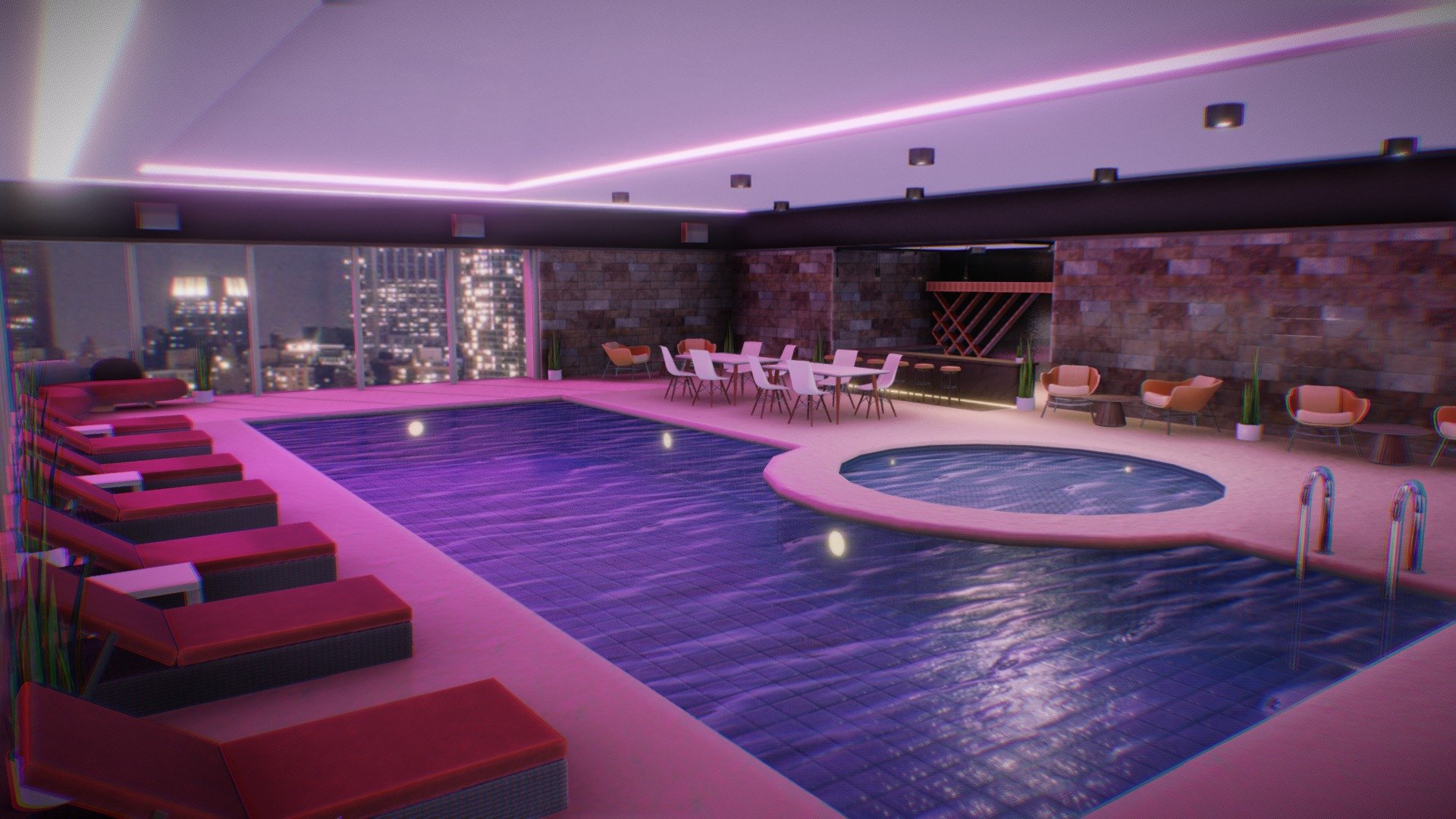 Penthouse Pool 3d model