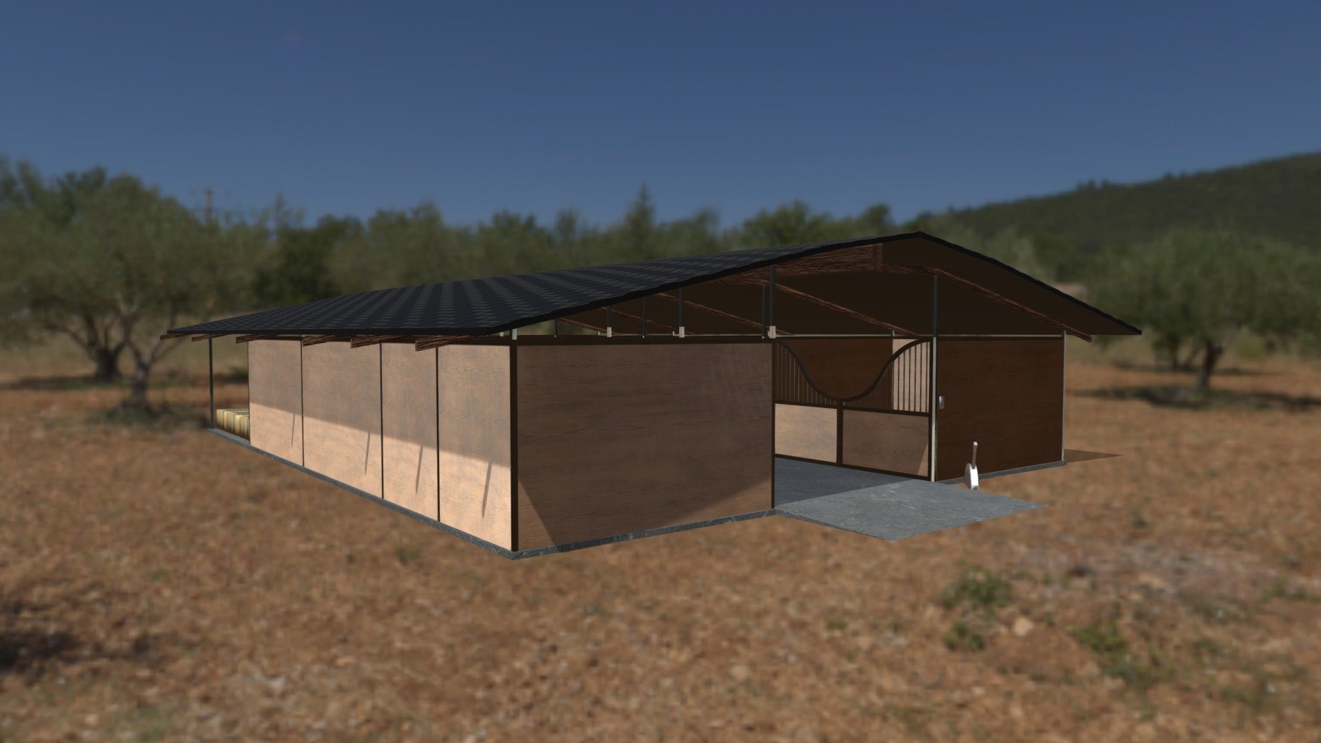 Simple Horse Stable 3d model