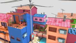 Stylized Little Japanese Town Street