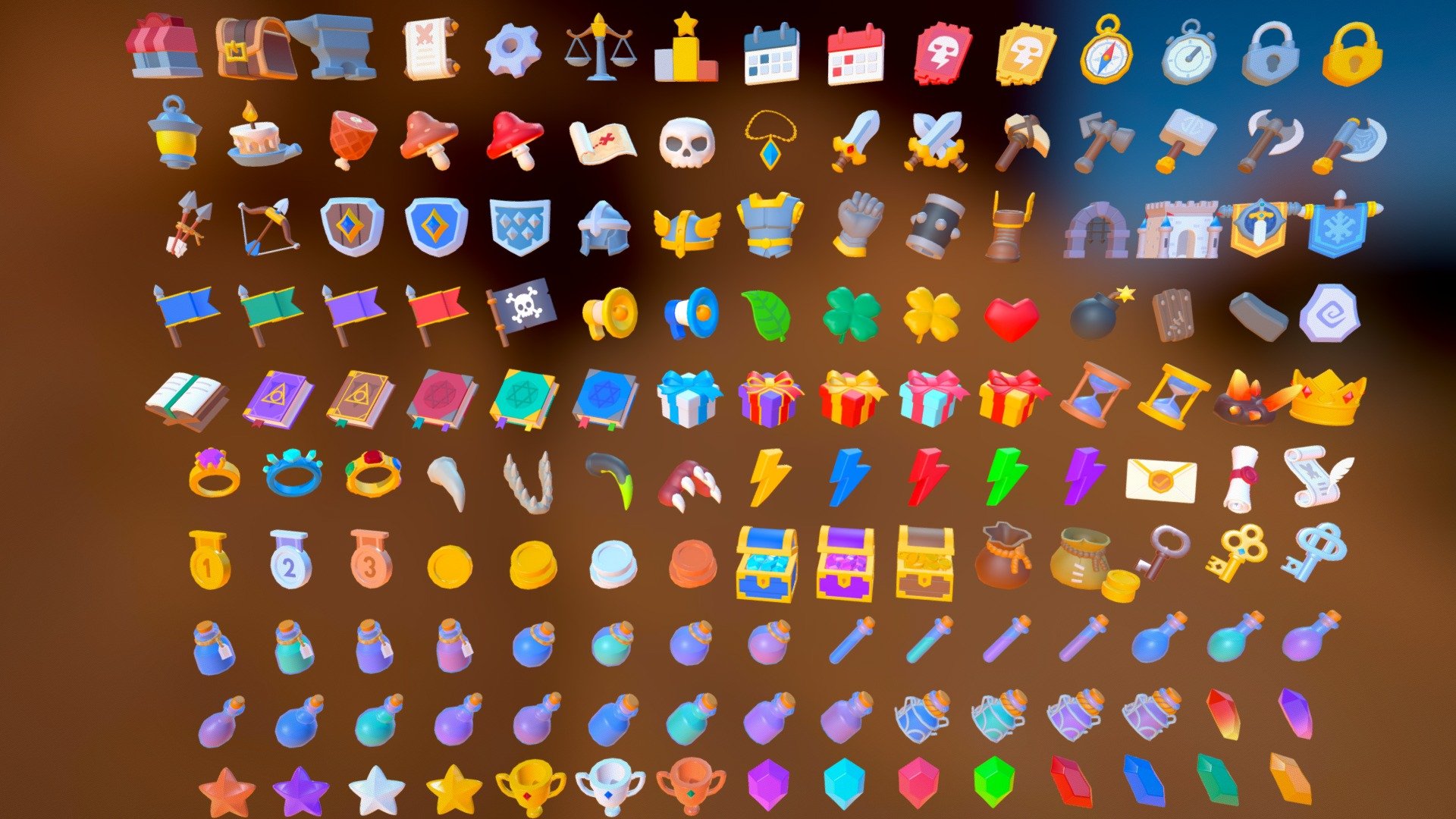 3D Icons Pack 3d model