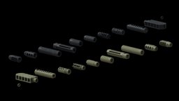 10 Lowpoly Muzzle Brakes / Flash Suppressors