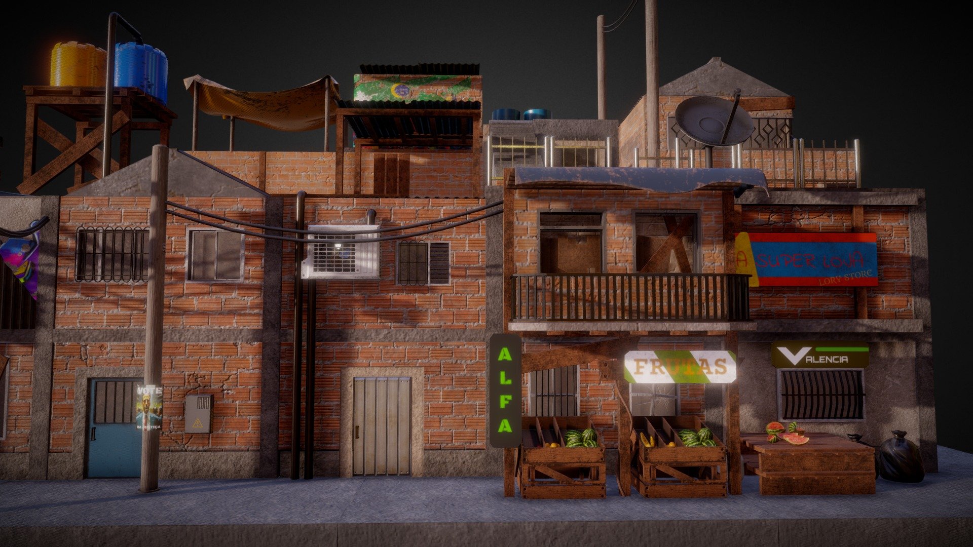 Favela Modular Kit 3d model