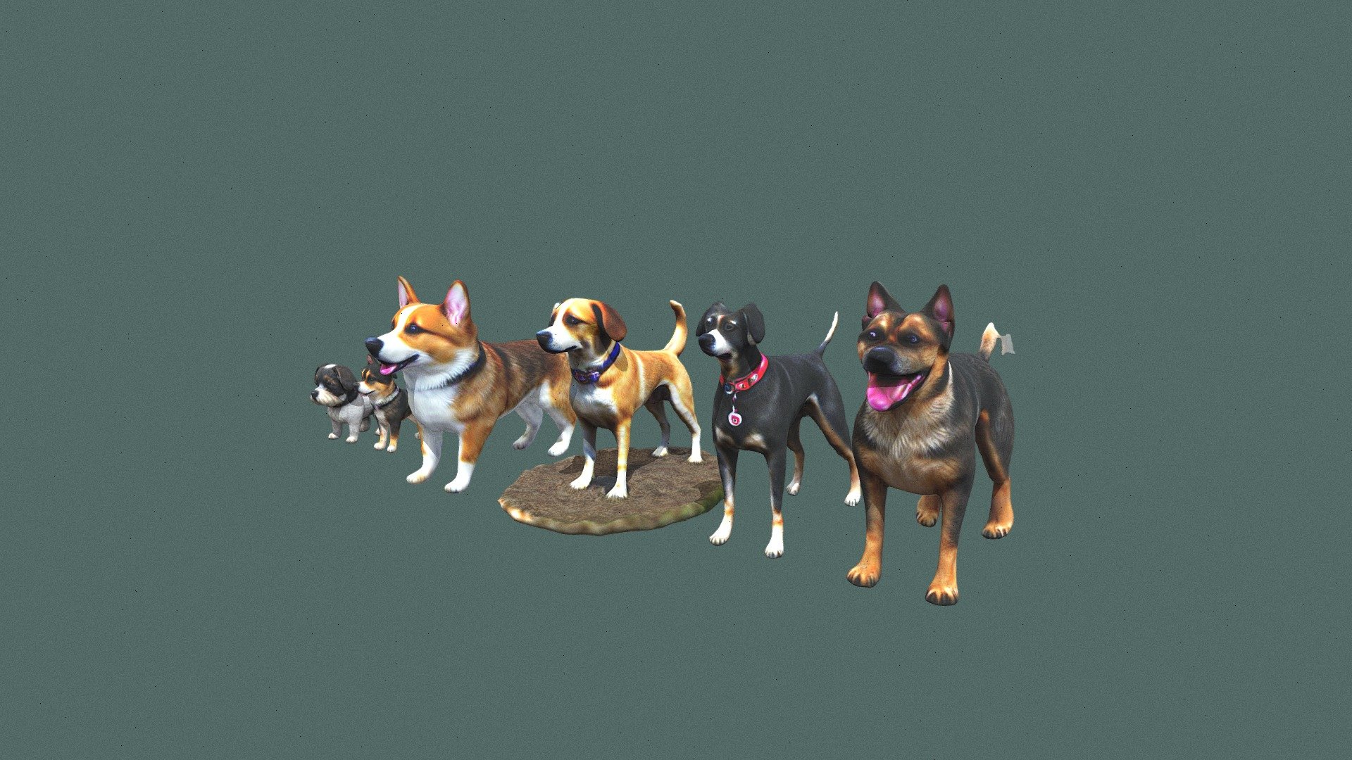 Low poly Dogs 3d model