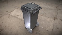 Black Plastic Waste Bin 120 Liters 945x393x480