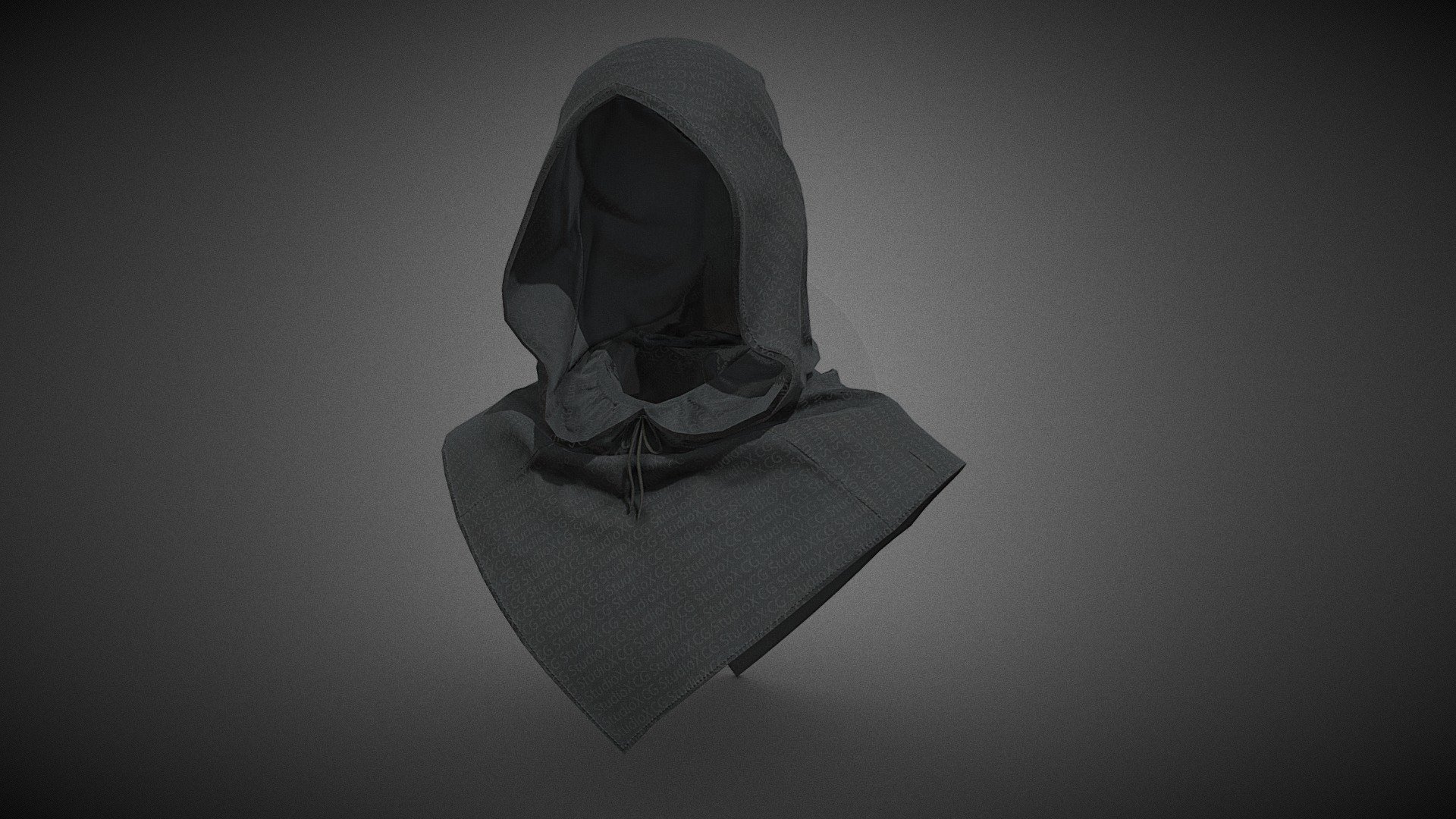 Black Medieval Hood 3d model