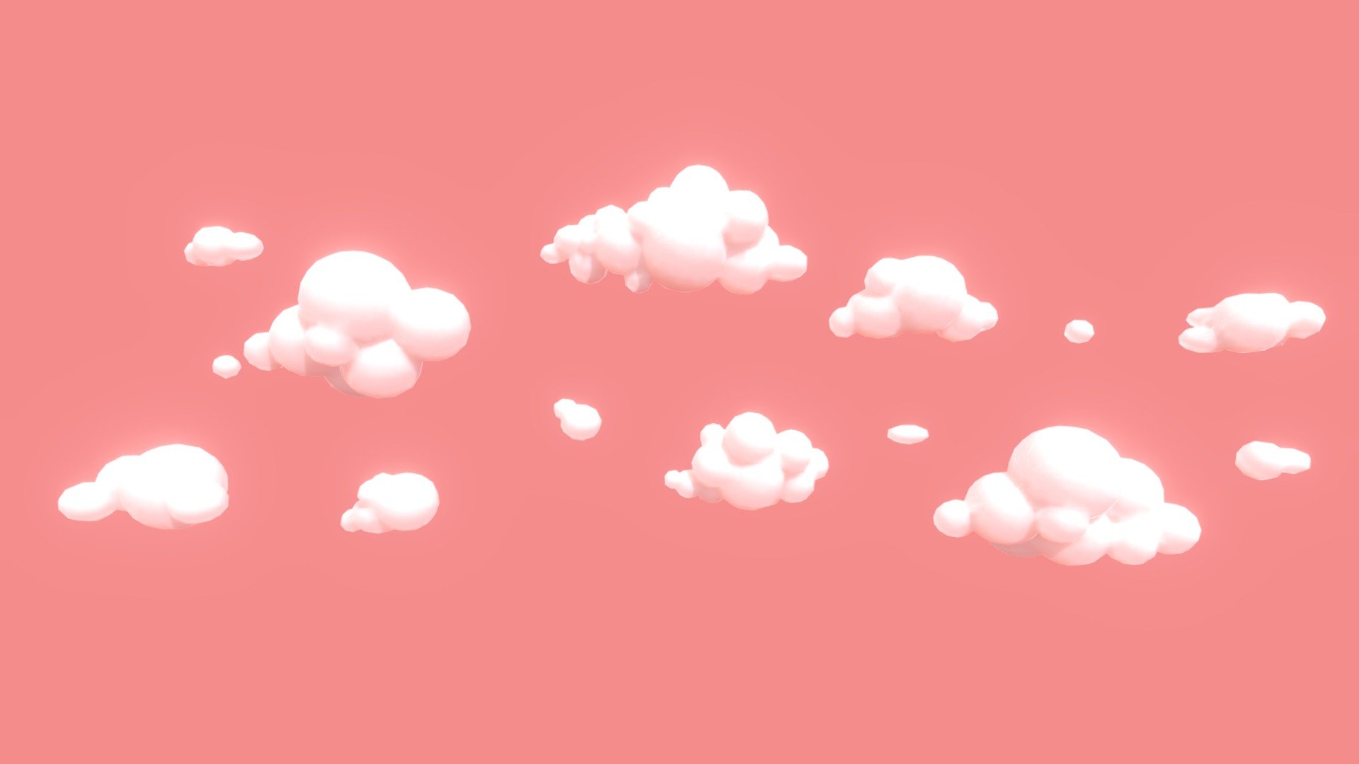 Clouds cartoon 3d model