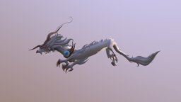 Low Poly Dragon White