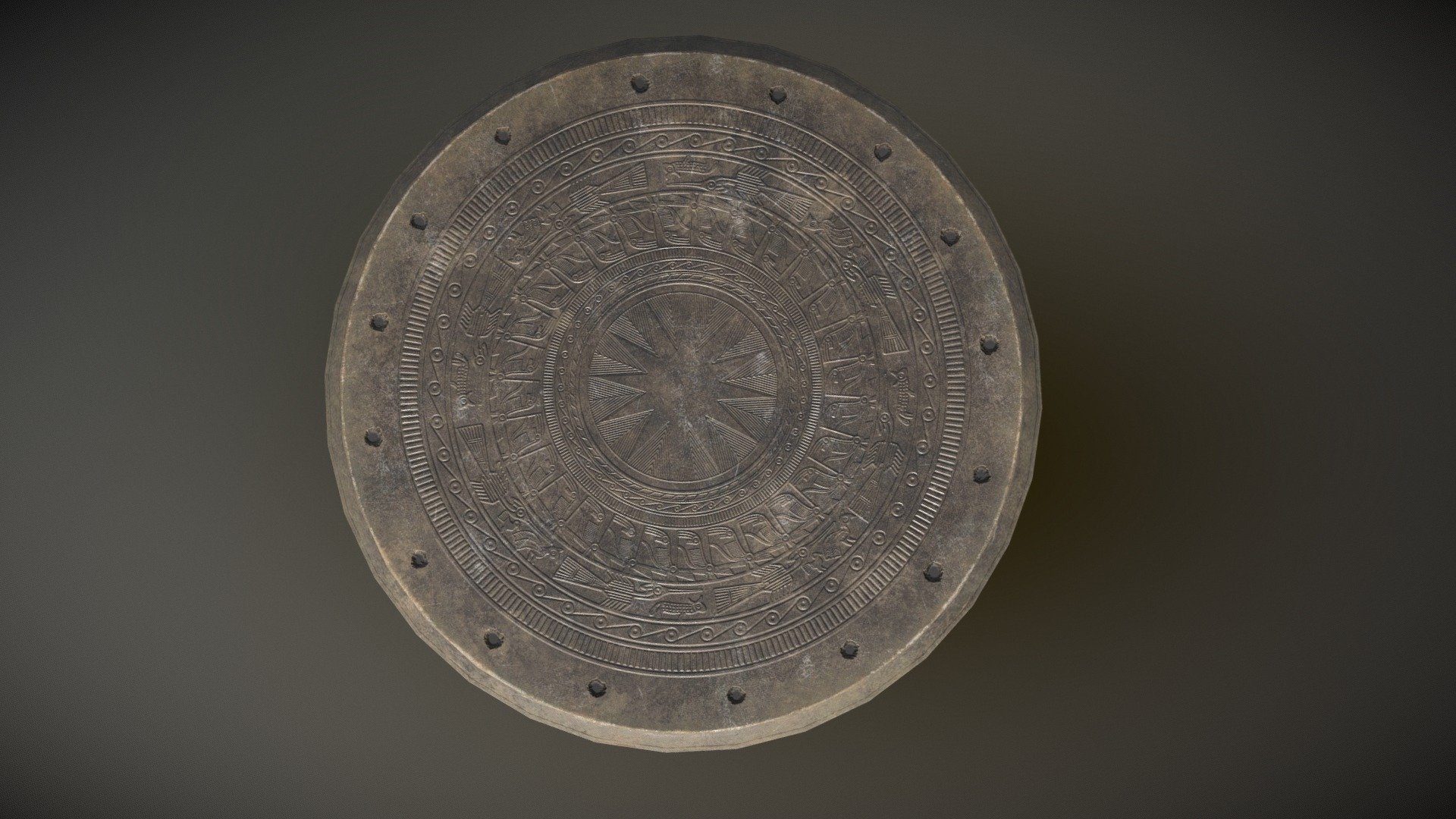 Bronze drum Dong Son 3d model