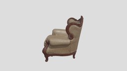 Antique sofa VR / AR / low-poly 3d model