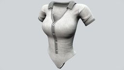 Female Polo-style Bodysuit