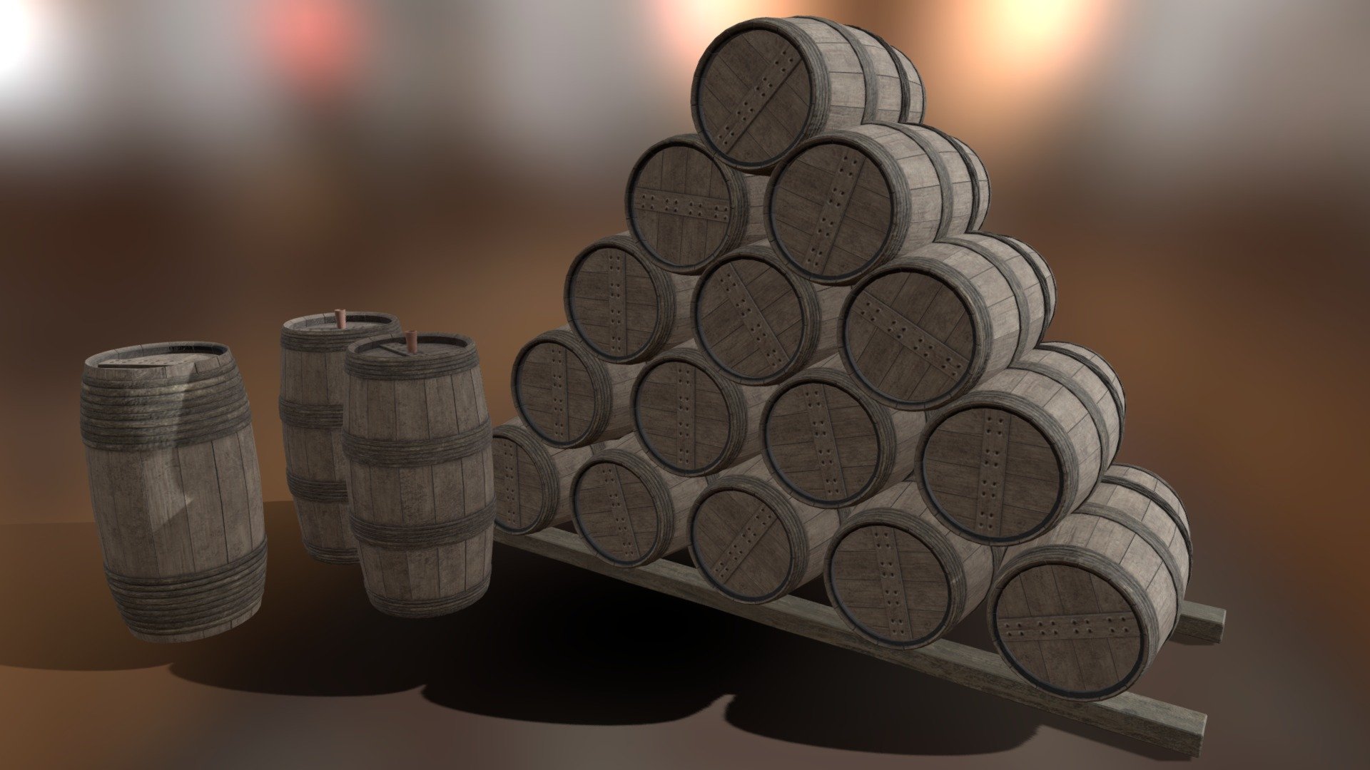 Gunpowder barrels 3d model