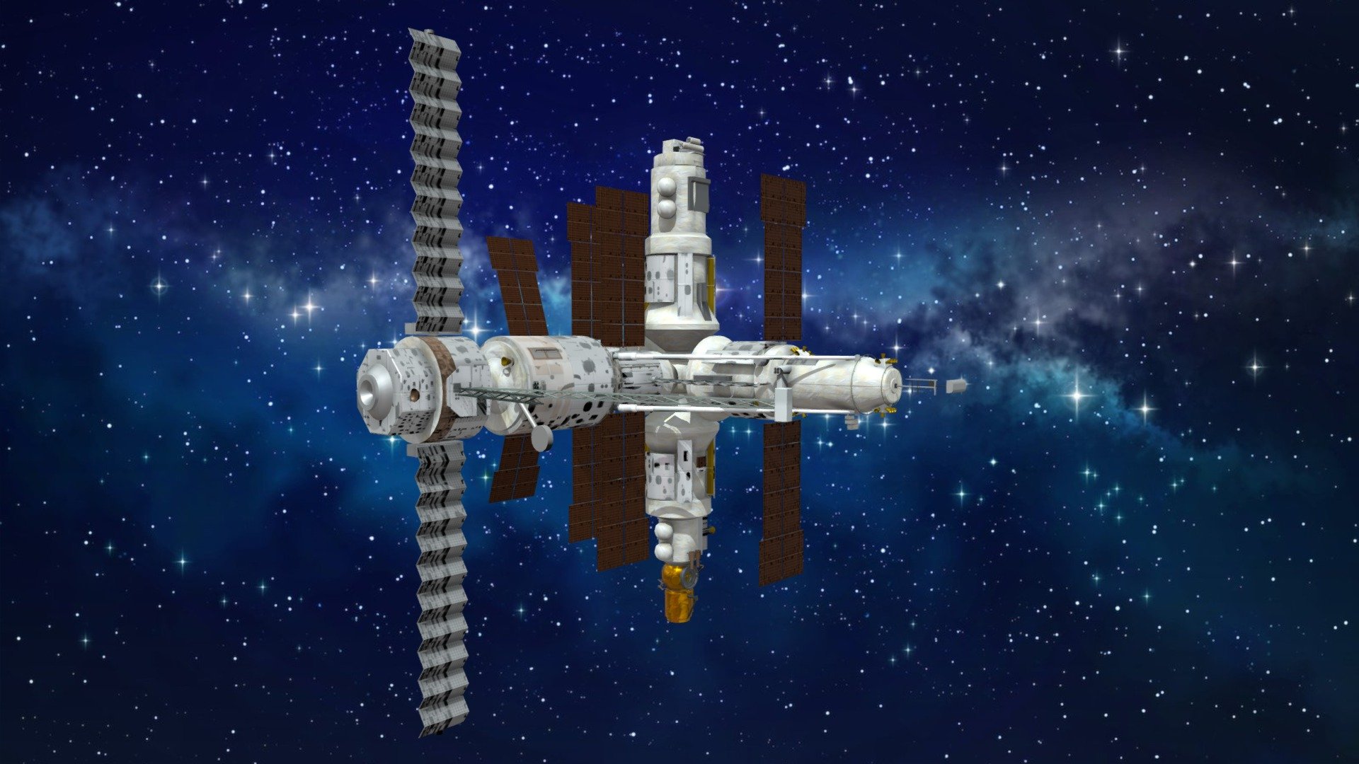 Soviet Mir Space Station 3d model