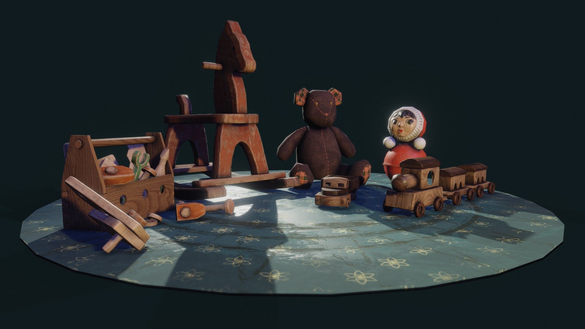 Wooden toys 3d model