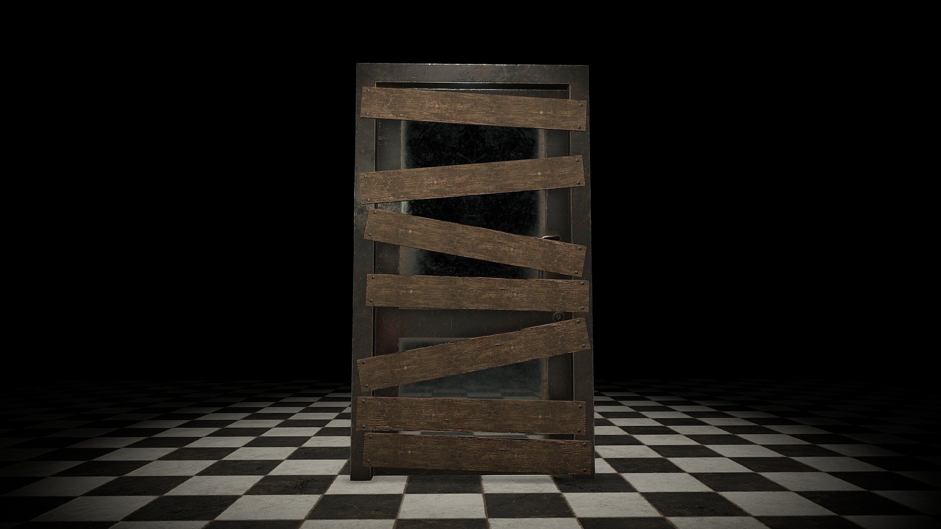 Low poly door #01 3d model