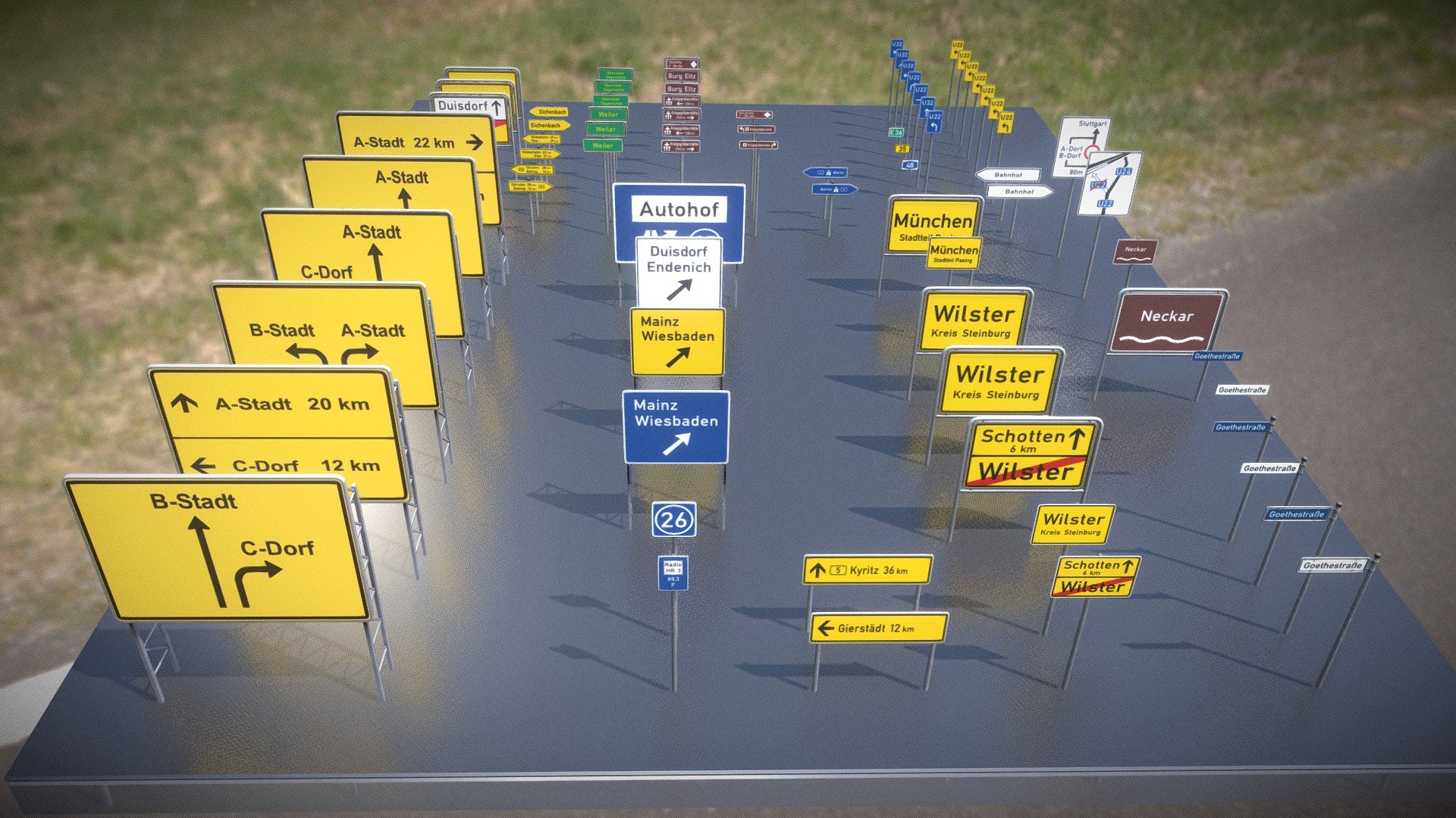 Austauschbare Verkehrszeichen 1 3d model