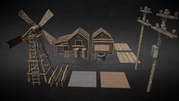 Desert Western Village Town Modular Wall Pieces