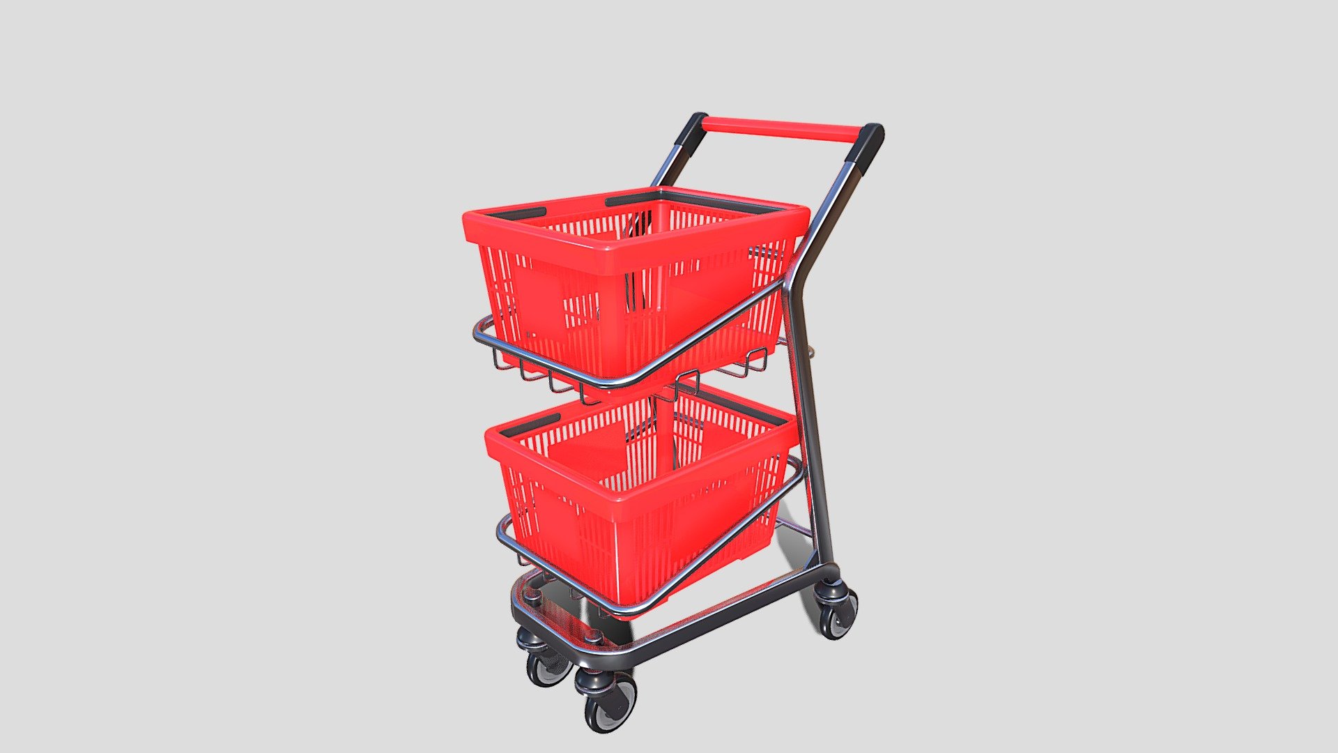 Shopping cart v12 3d model