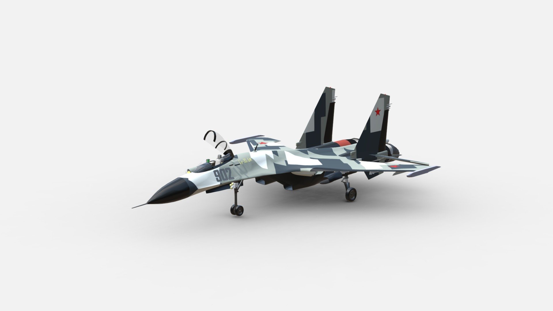 3d Model of the Russian fighter aircraft 3d model